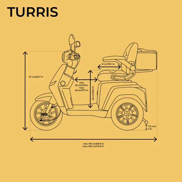 Veleco TURRIS scooter eléctrico de movilidad diagrama tecnico a