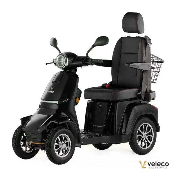 Veleco GRAVIS black mobility scooter with high-back extra comfy captain side product photo
