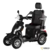 Veleco FASTER black mobility scooter with high-back captain seat side
