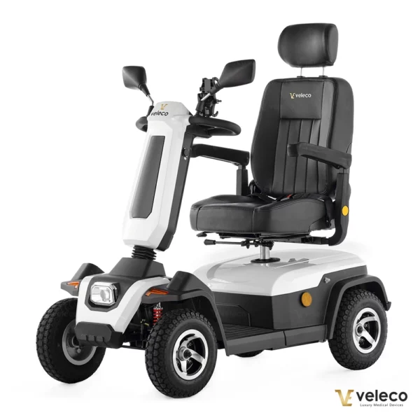 Veleco SHARPY white mobility scooter with swivel captain seat